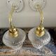 Pair of vintage electrified glass wall lamps