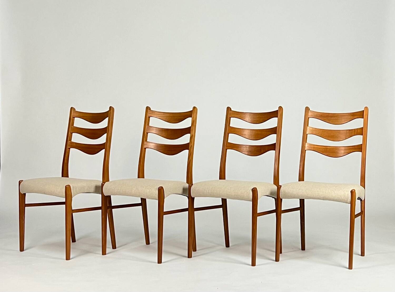 4-piece set Danish teak chair Arne Wahl Iversen vintage chairs