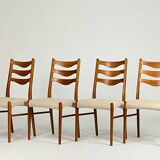 4-piece set Danish teak chair Arne Wahl Iversen vintage chairs