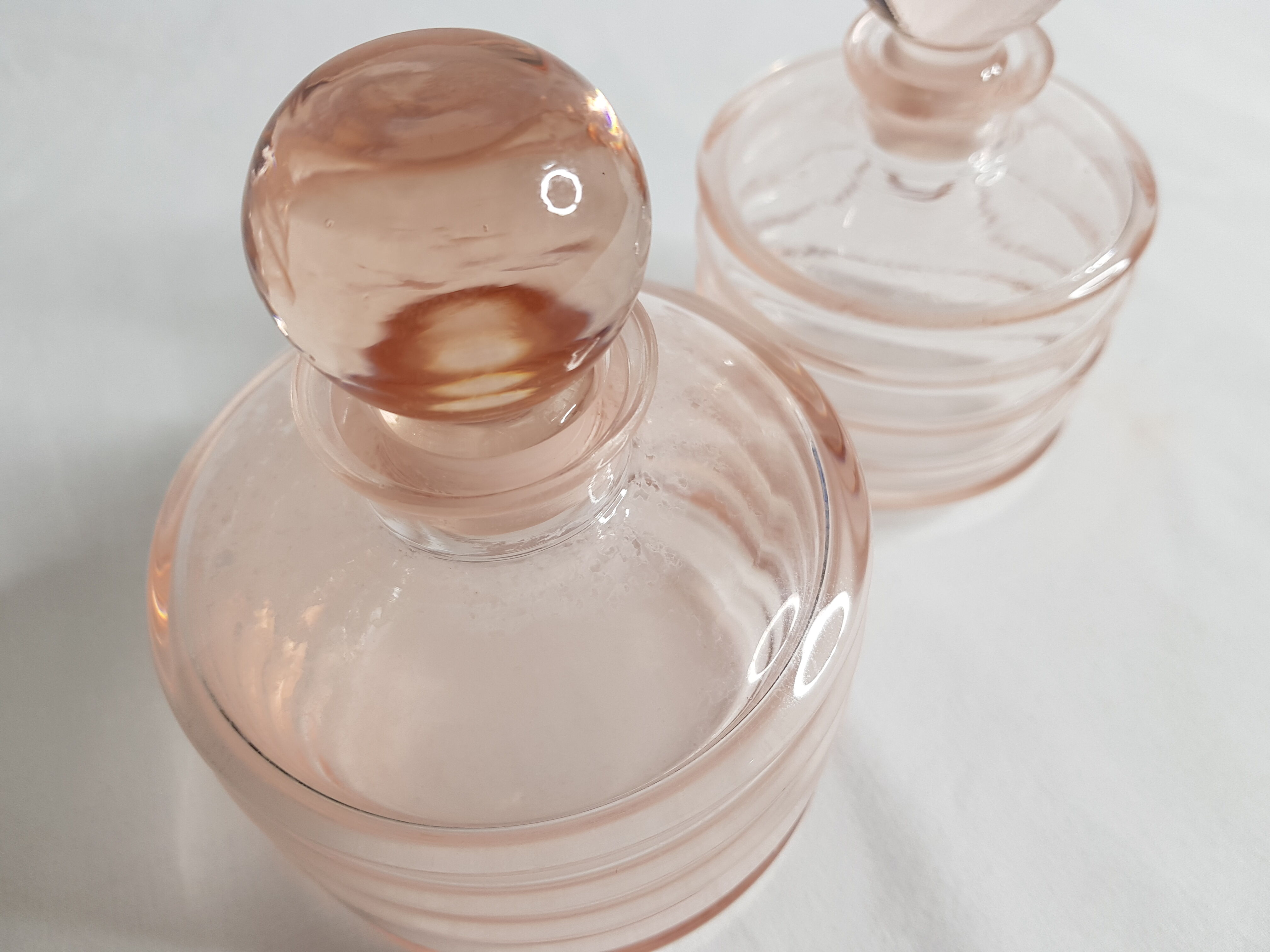 Lot of two bottles of toiletries in Bohemia Crystal (Czechoslovakia)