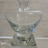 Wine decanter with cork on crystal base