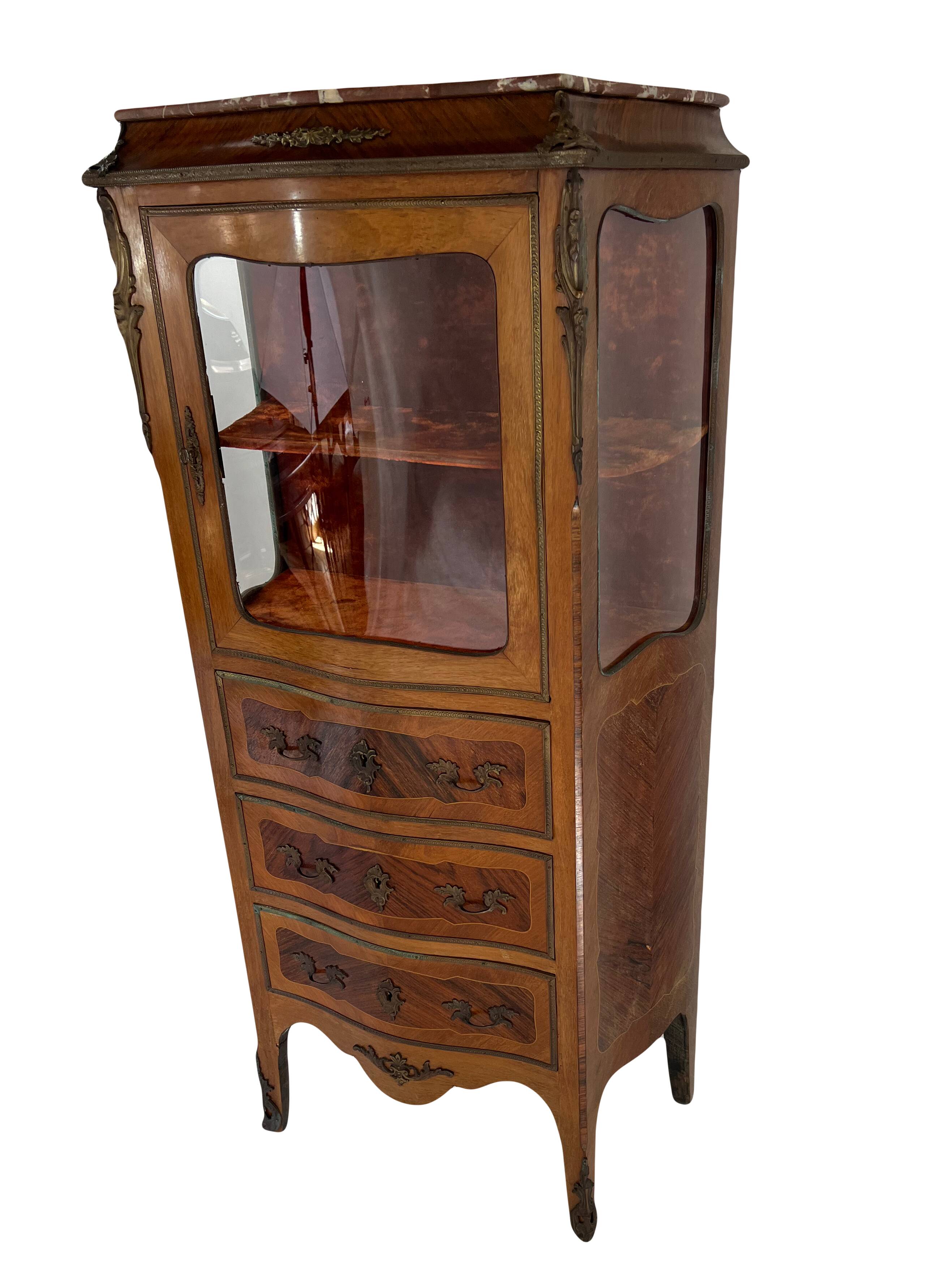 Antique Louis XV style display cabinet