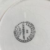 Lot of 7 dinner plates with the blue floral decoration pottery of Longchamp