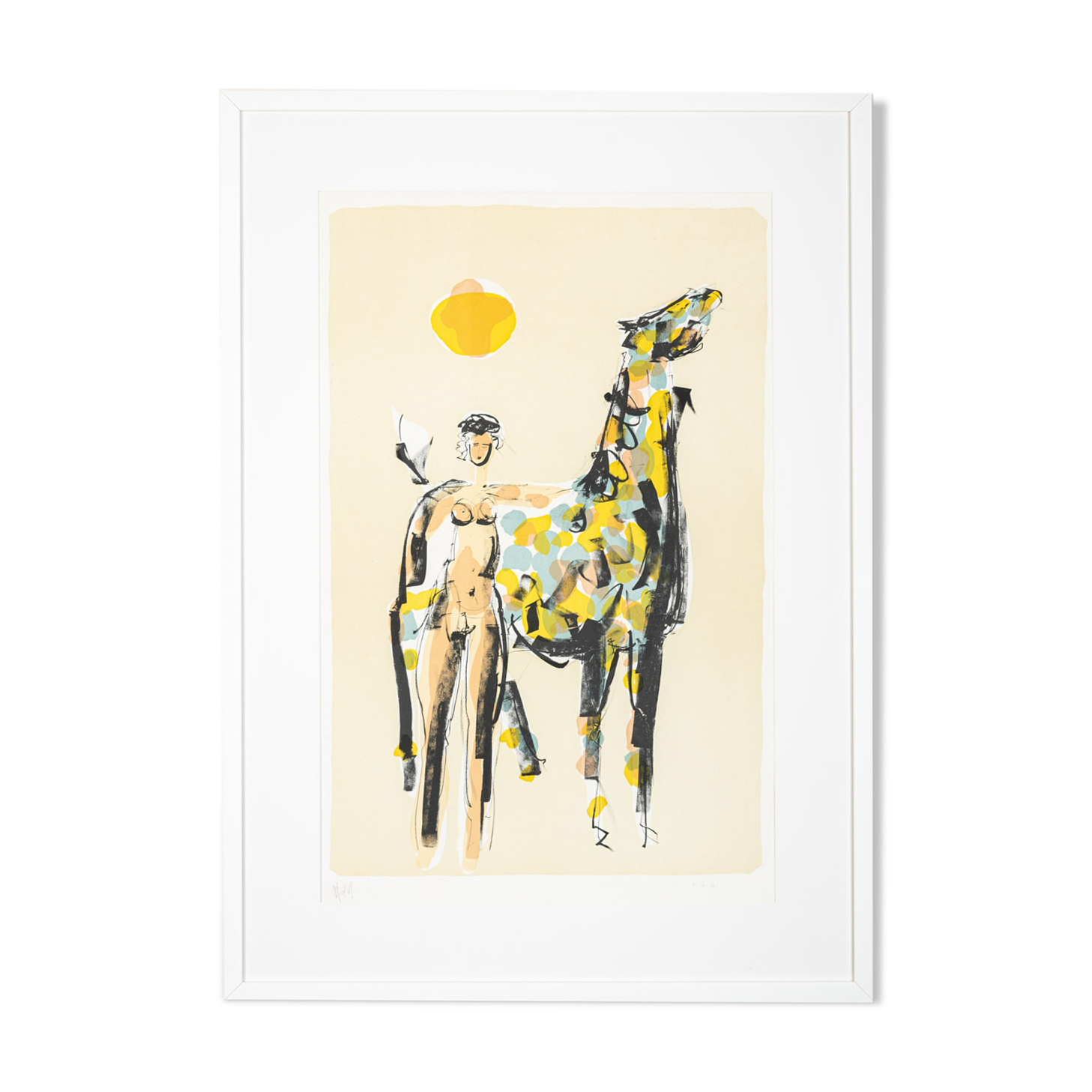 Naked Rider, Colour Lithograph on Paper, 63 x 88 cm