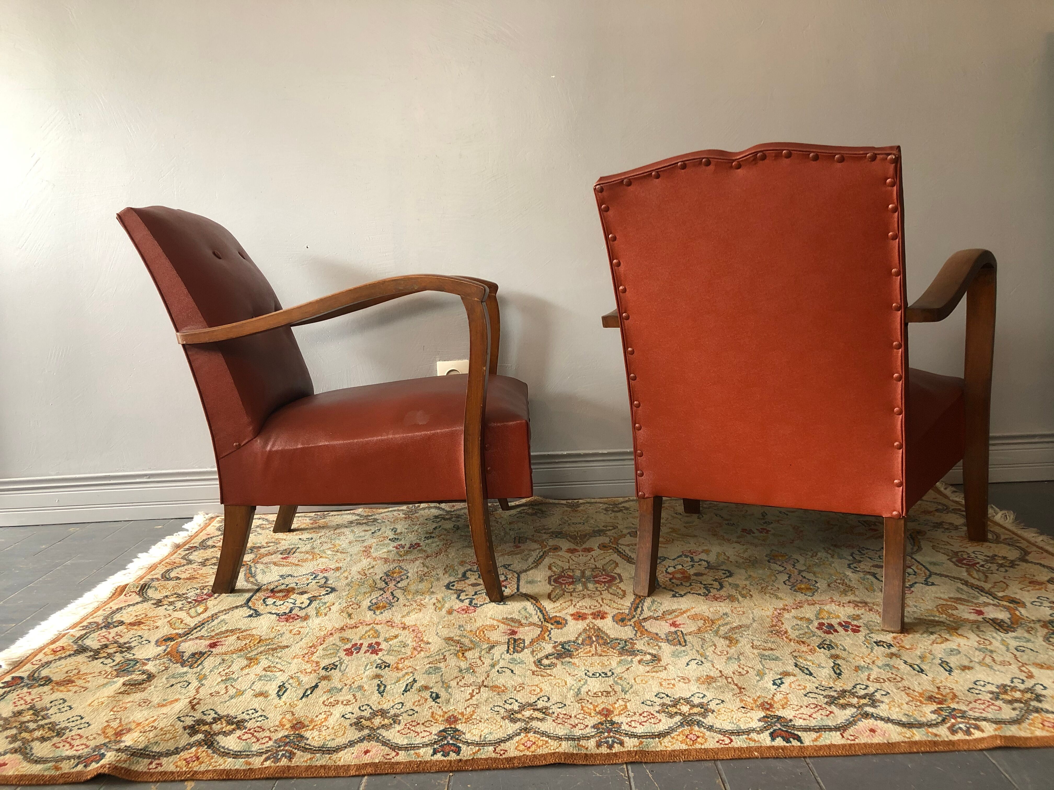 Pair of club armchairs 40s
