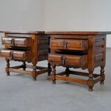 Spanish nightstands in walnut - Spain 1900s