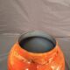 Antique Lacquered Orange Glass Vase Signed Jean Noel Bouillet