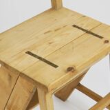 Folding metamorphic library ladder, Arts & Crafts, Vienna, 1900s