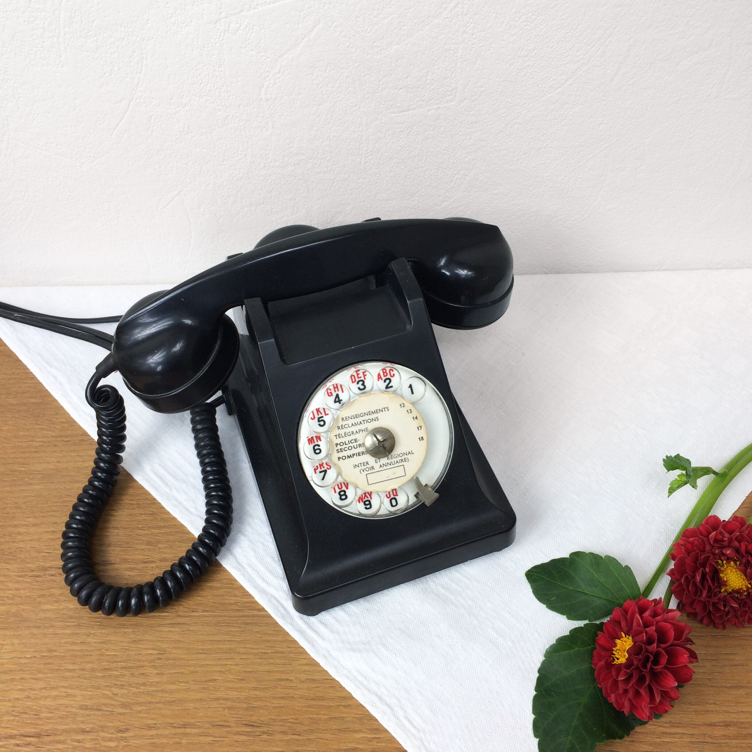 Old phone in black Bakelite