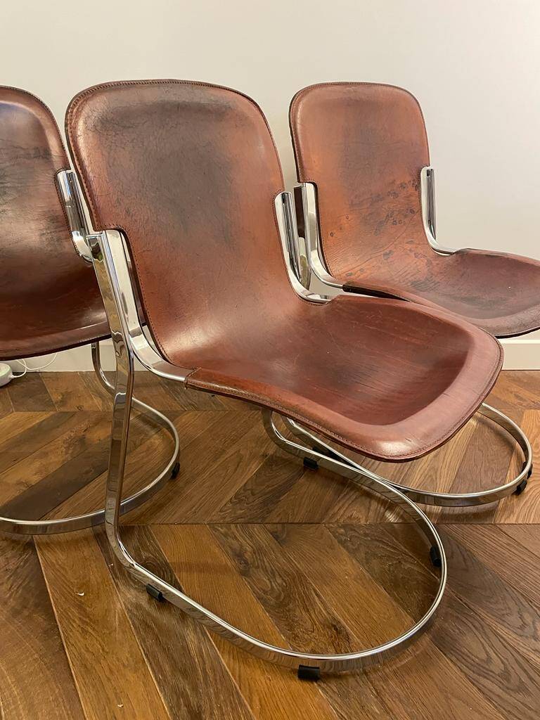 Set de 4 Chaises Design Cidue , Italie années 70