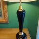 Pied de lampe en céramique bleu cobalt