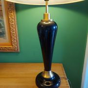 Large cobalt blue ceramic lamp stand