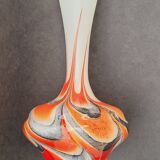 Vase Italy by Carlo Moretti 1970 opaline orange black