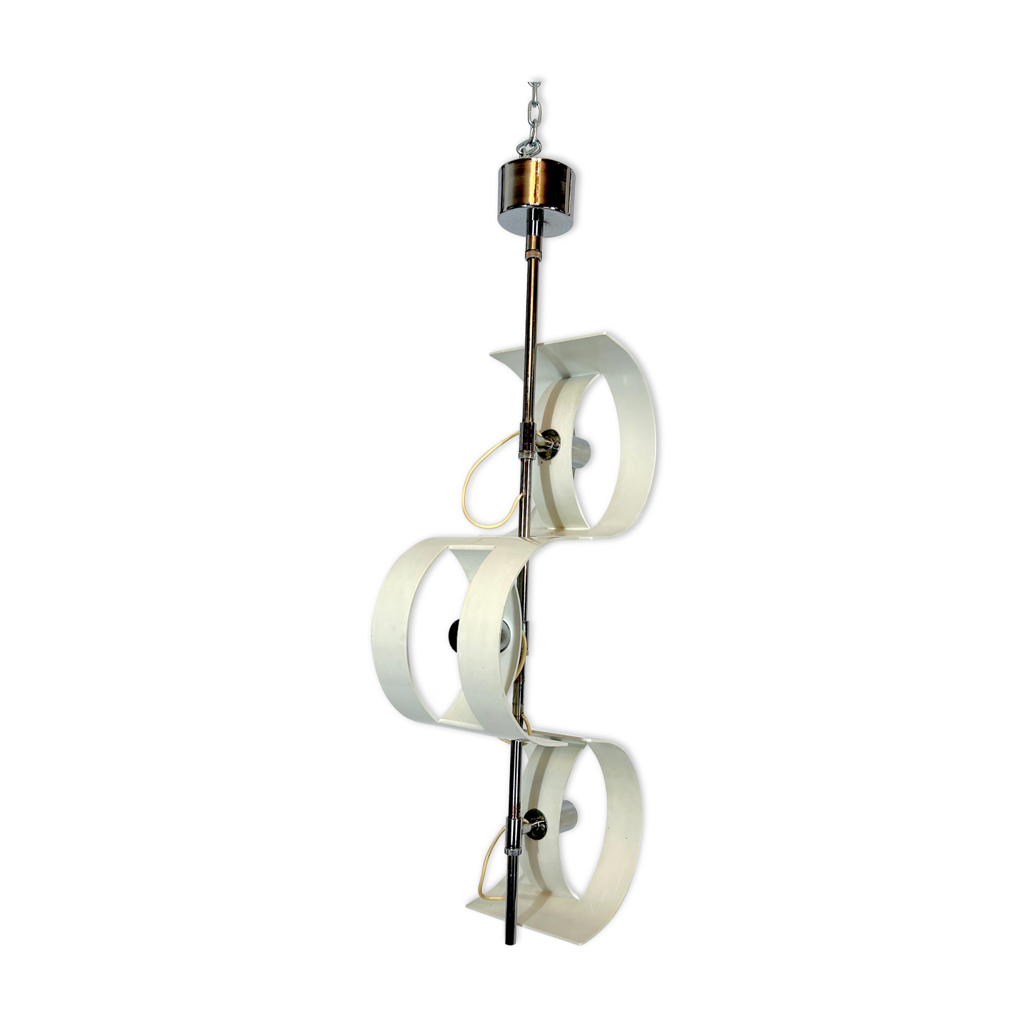 Stilux Milano, Vintage Italian chrome chandelier from 60s