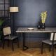 Chaise cannage bois noir caviar avec accoudoirs