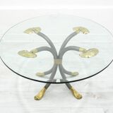 Coffee Table in Brass and Iron by Manfred Bredohl, Germany, 1980s