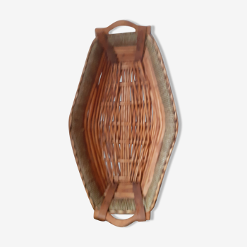Rattan basket with handles