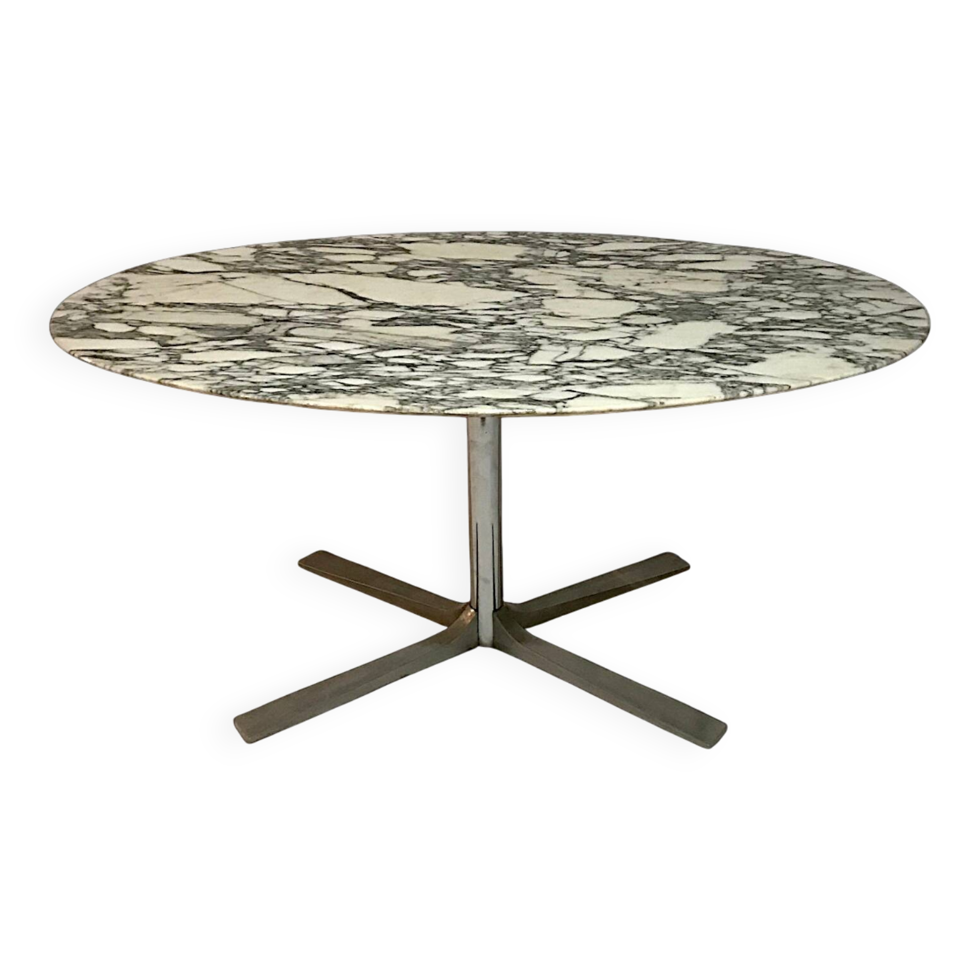 C. 1970 - White marble top dining table - Roche Bobois - France