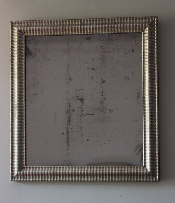 Miroir ancien argenté XIX avec sa glace au mercure