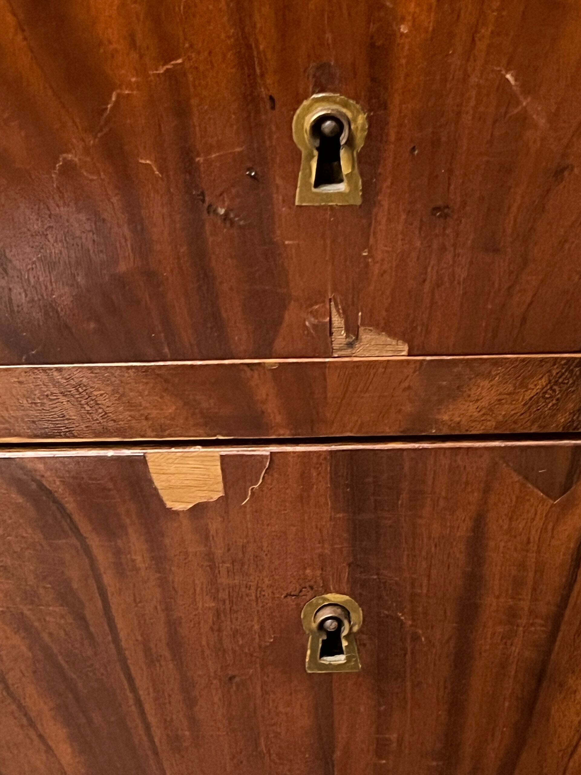 Empire period mahogany secretary, stamped Joseph Kochly, 19th century