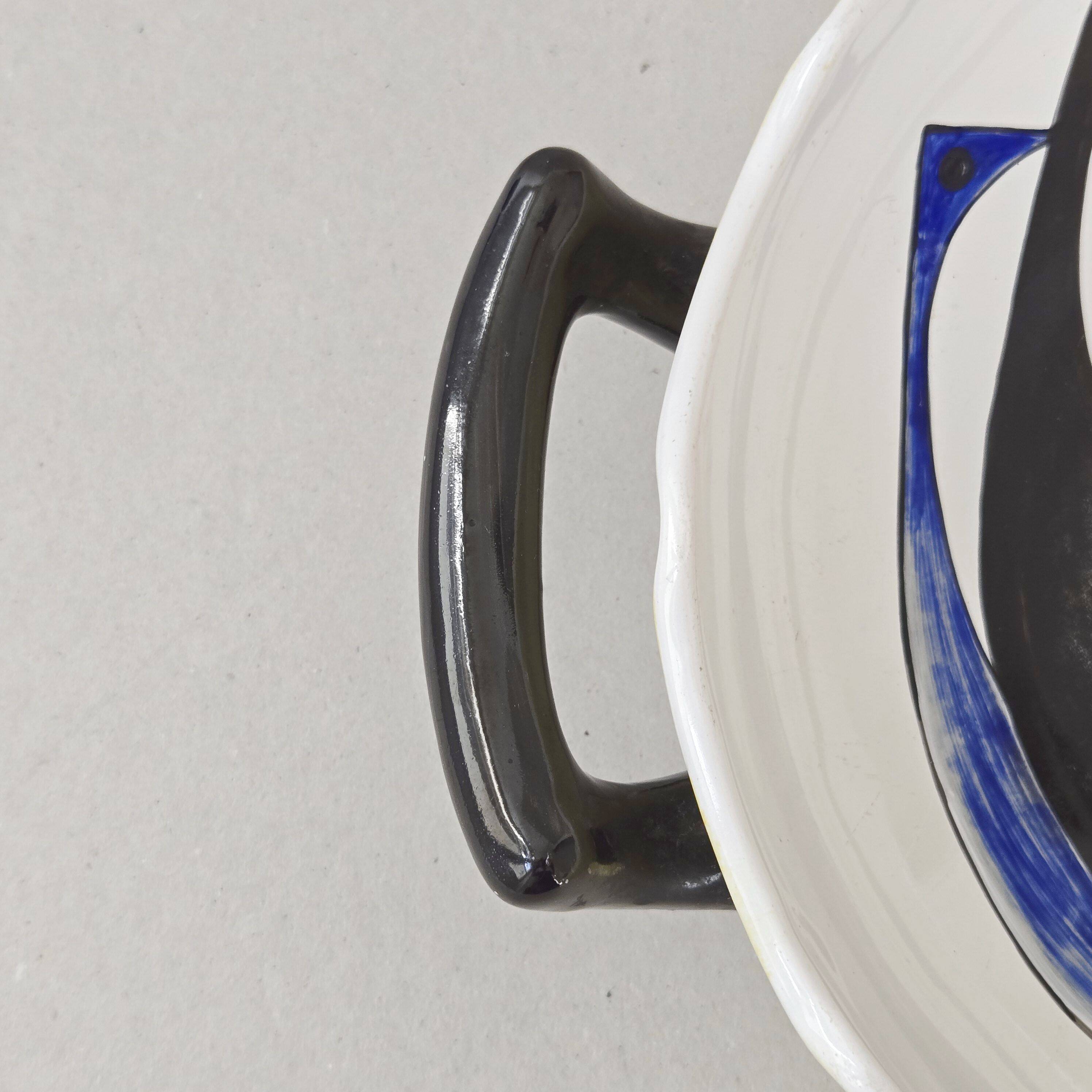 Vintage Saint-Clément flat bowl 1950