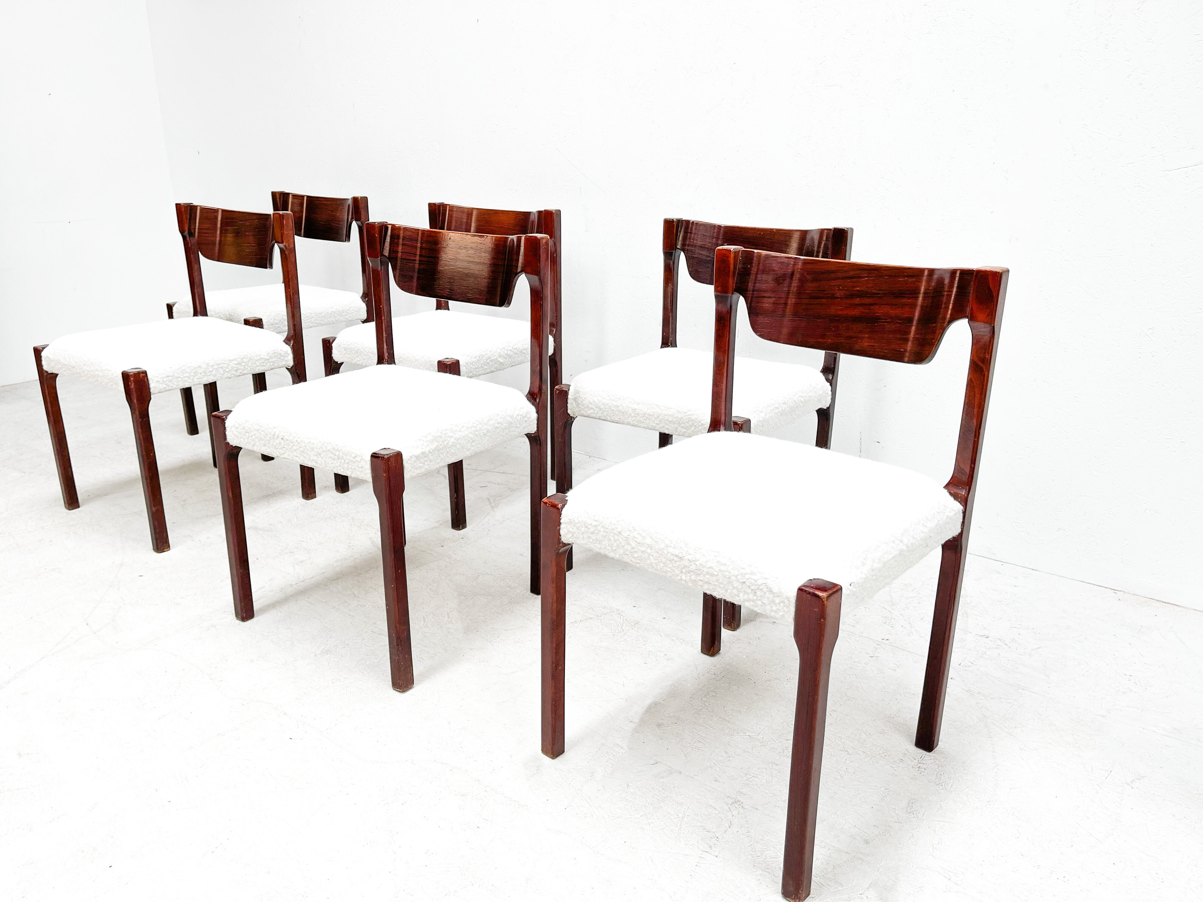 Set of six Italian dining chairs