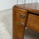 Square modernist coffee table in stained beech veneer, 1970s/80s.