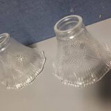 Tulip chiseled white glass