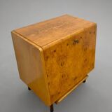 Vintage Czech Burr Walnut Bar Cabinet 1950s