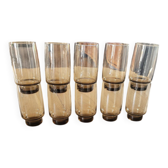 10 BP smoked glass water glasses
