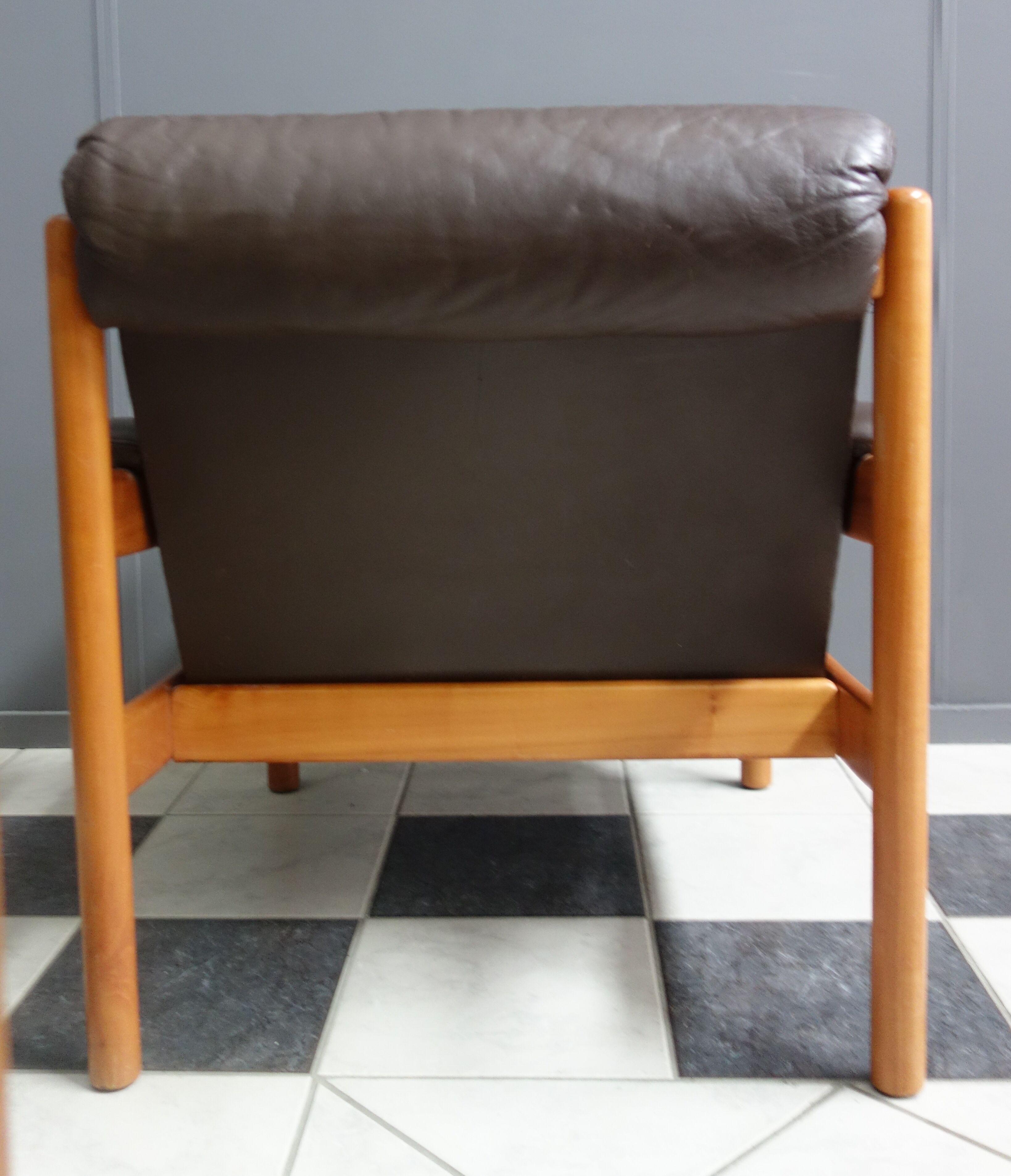 Brown Leather armchair 1970s