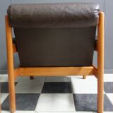 Brown Leather armchair 1970s