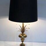 Neoclassical Palm Tree Table Lamp in Brass in the Style of M