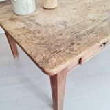 Low wooden farm table and drawer