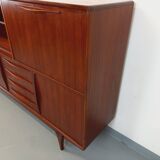 Vintage Scandinavian high sideboard in teak from the 50s and 60s