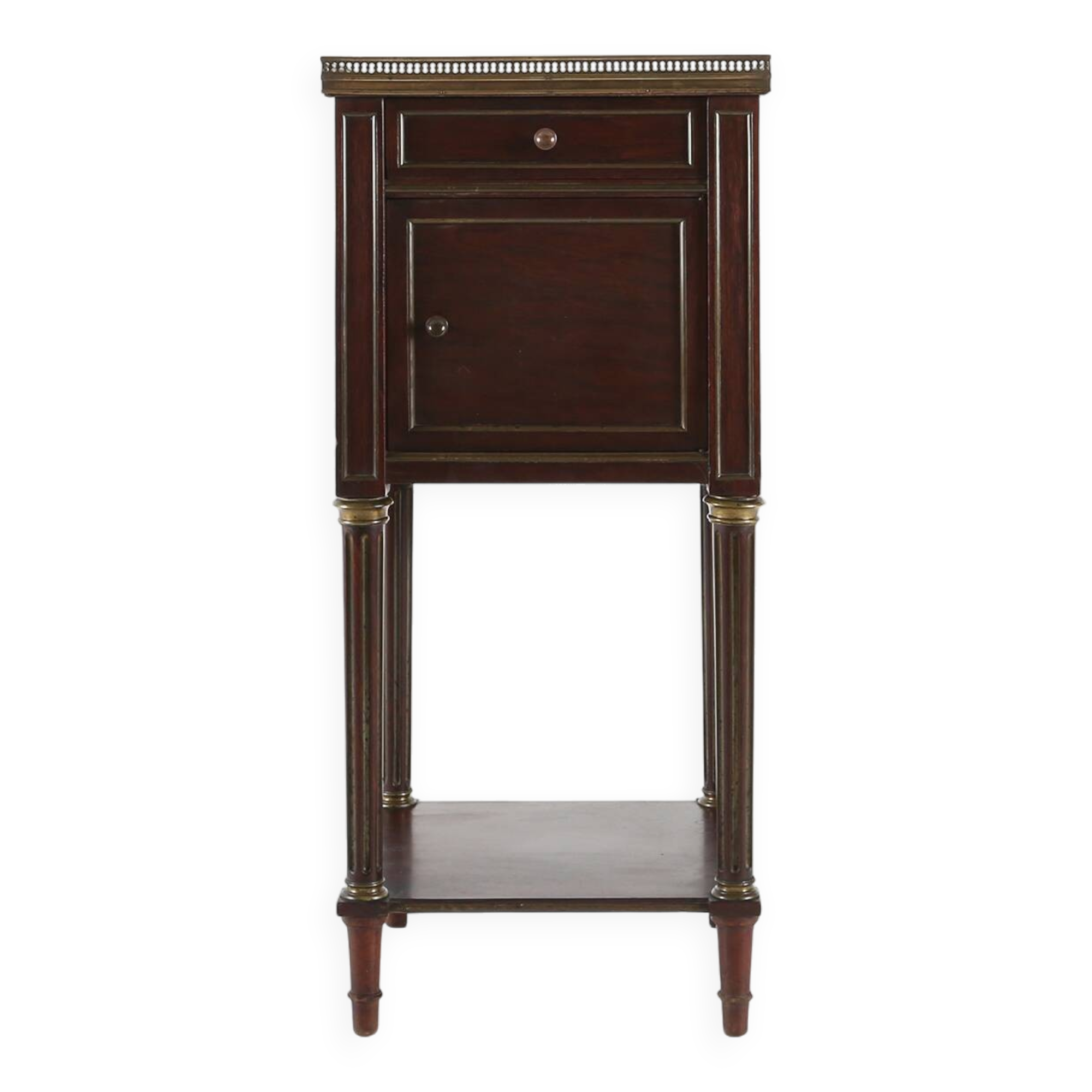 French 19th century Empire nightstand in wood with marble top