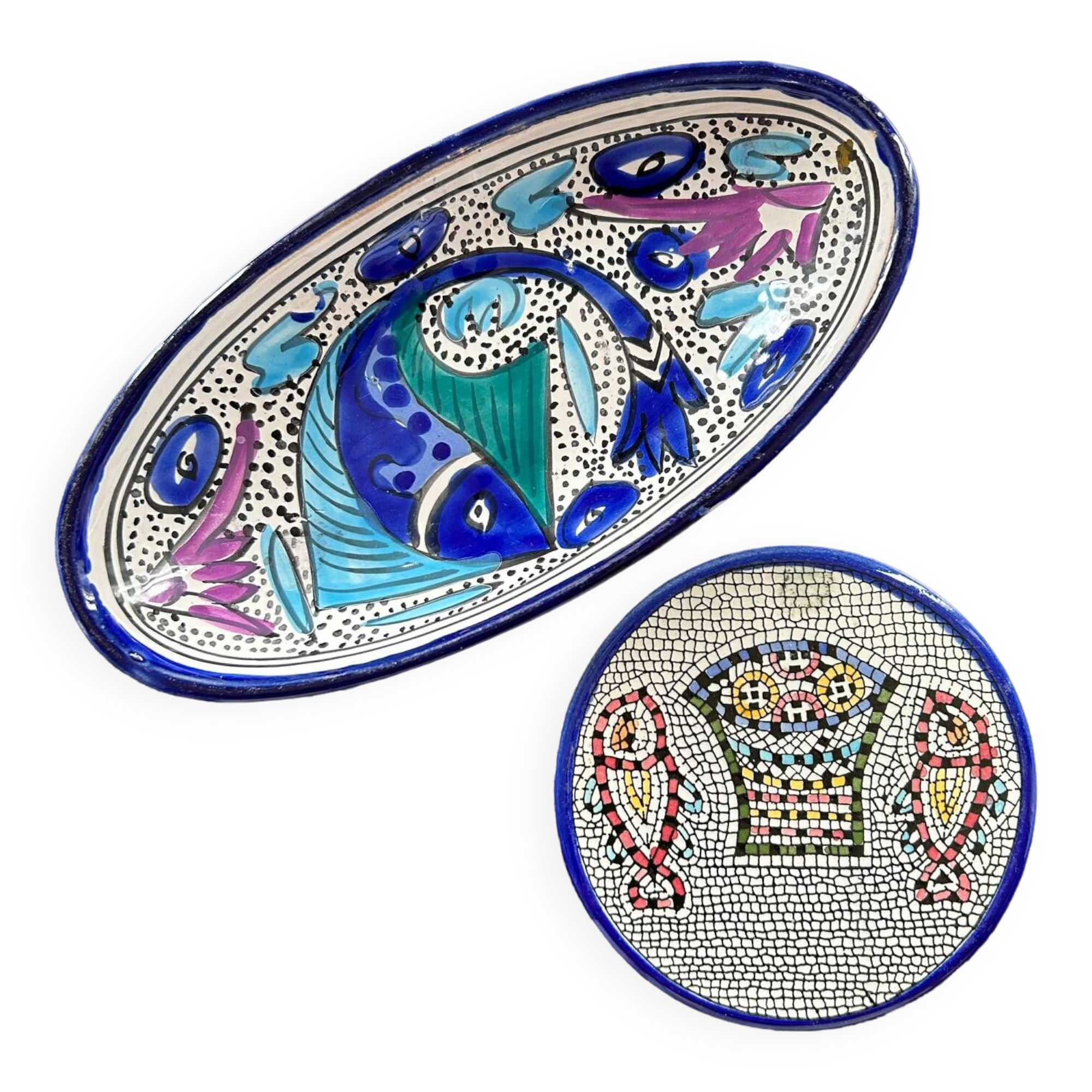 Set of serving dish and coaster