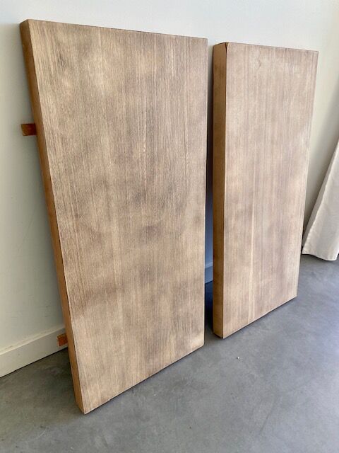 Stripped farmhouse table extensions to 255 cm