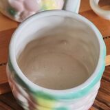 Set of 4 vintage multicoloured slipware coffee cups.