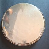 Silver-plated metal platter Christophle Fleuron France