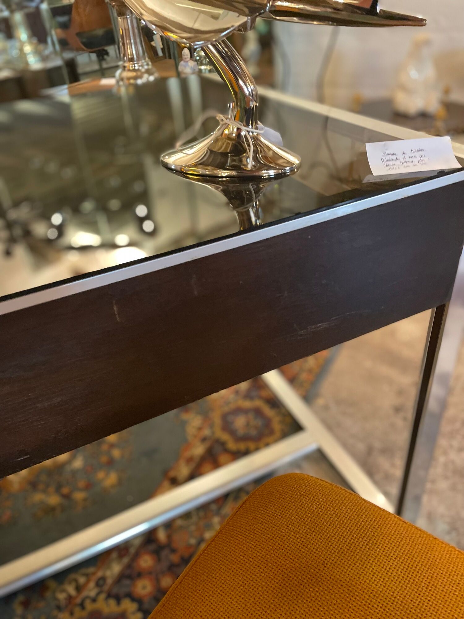 Metal and rosewood desk by Claude Gaillard for Ligne Roset 70'S
