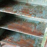 Former teak cabinet with its original green patina