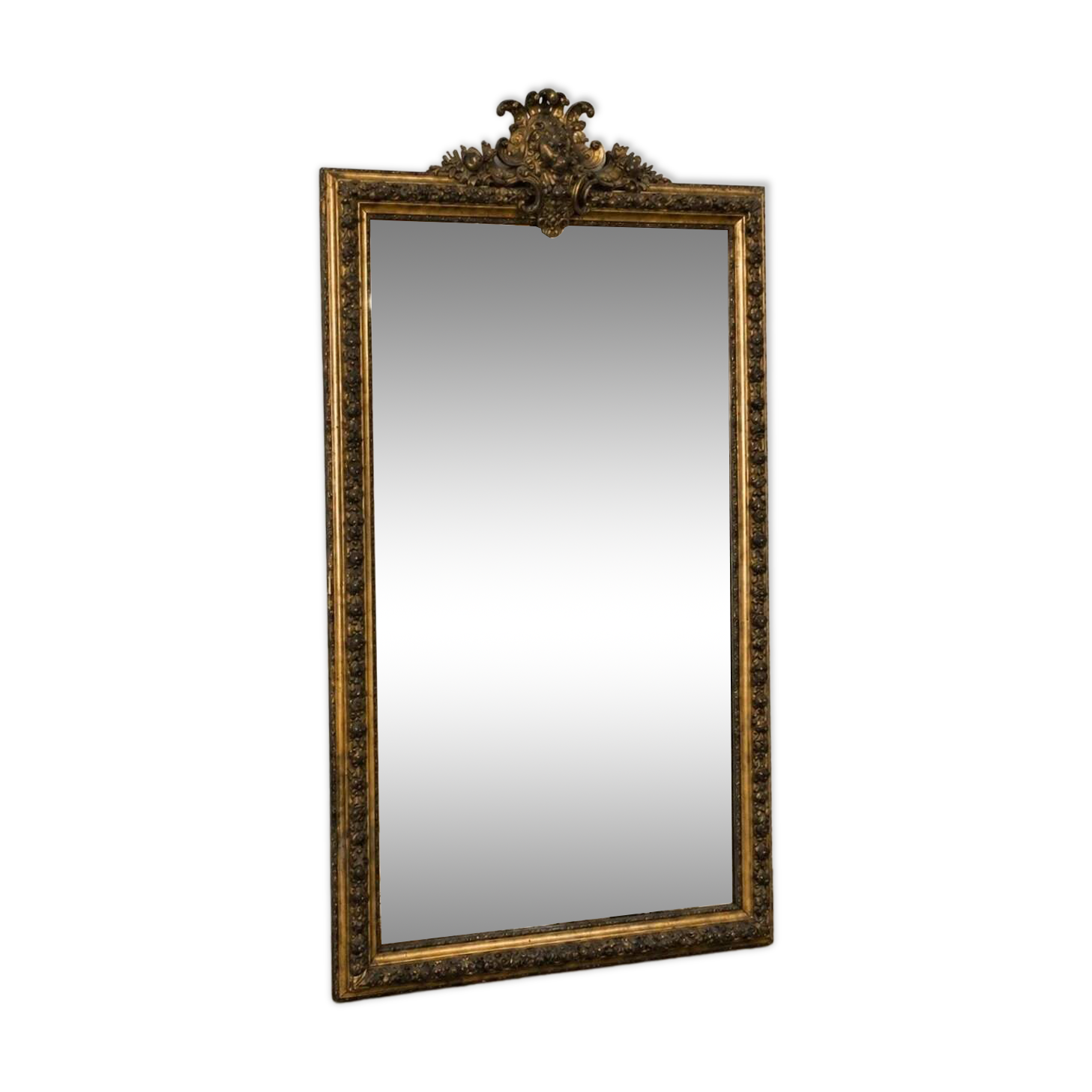 Miroir à fronton au lion — France, XIXe siècle