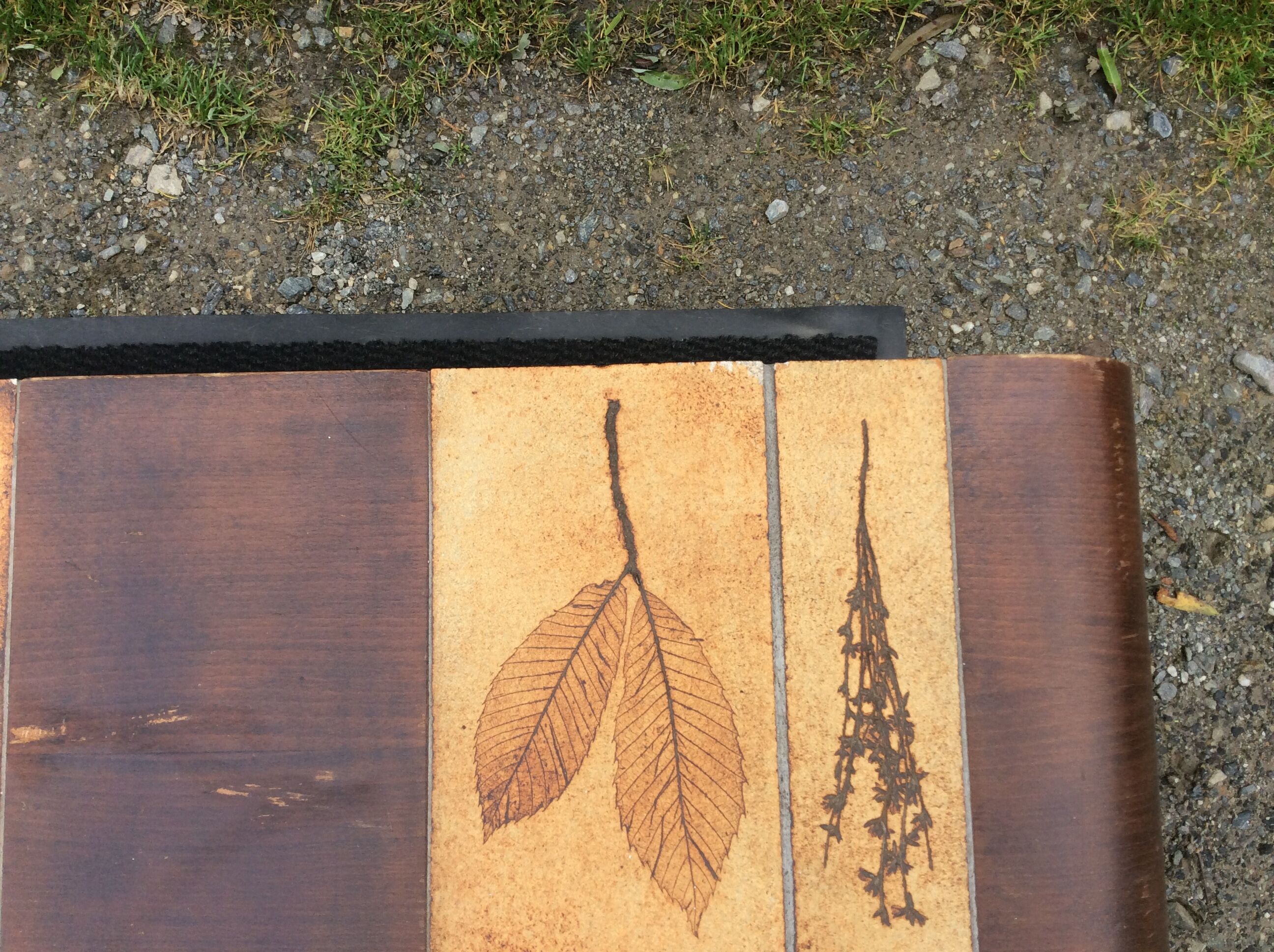 Vintage ceramic coffee table with Roger Capron style herbarium