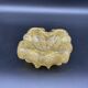 Empty pocket, Murano, Archimedes Seguso, yellow, gold, bubbled, stylized flower-forming, blown glass, Italy