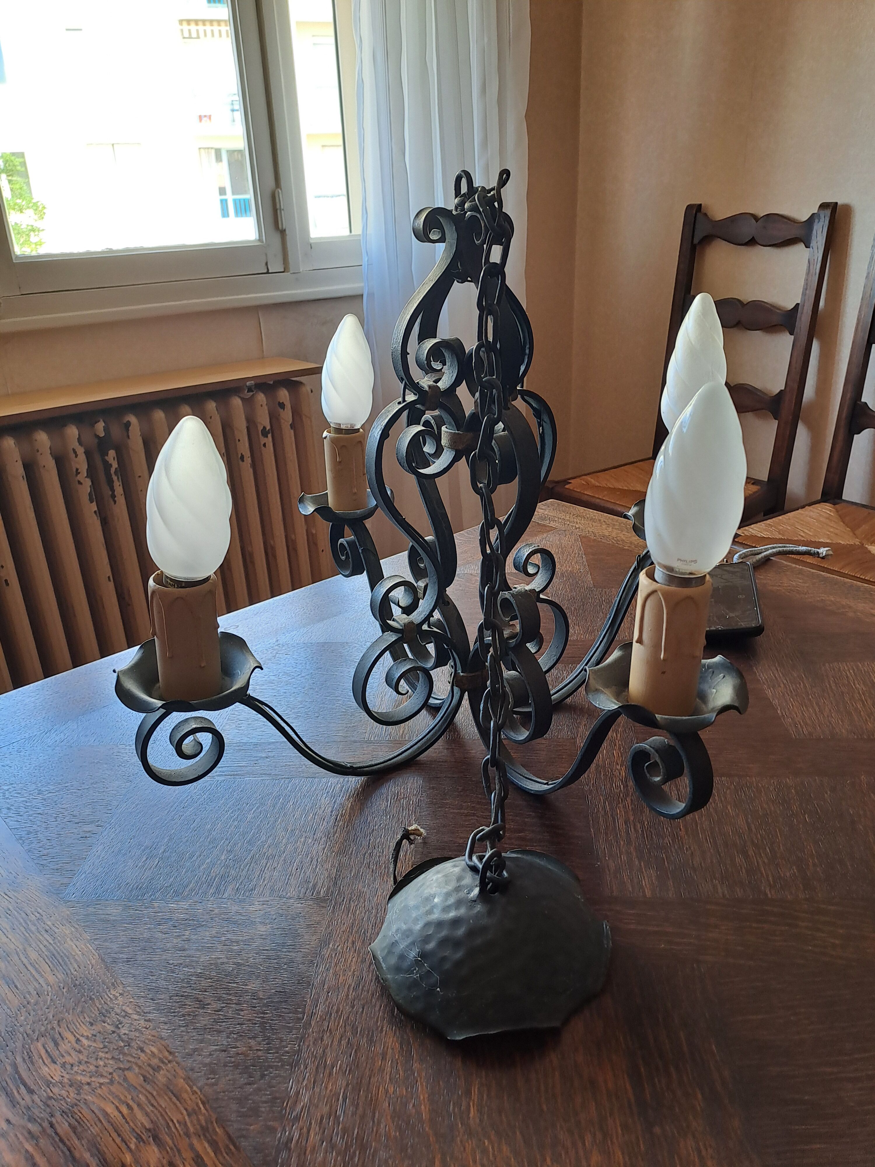 Wrought iron chandelier