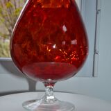 Vintage Italian red vase on foot