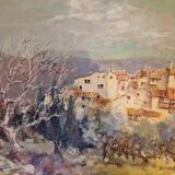 Tableau peinture oliviers