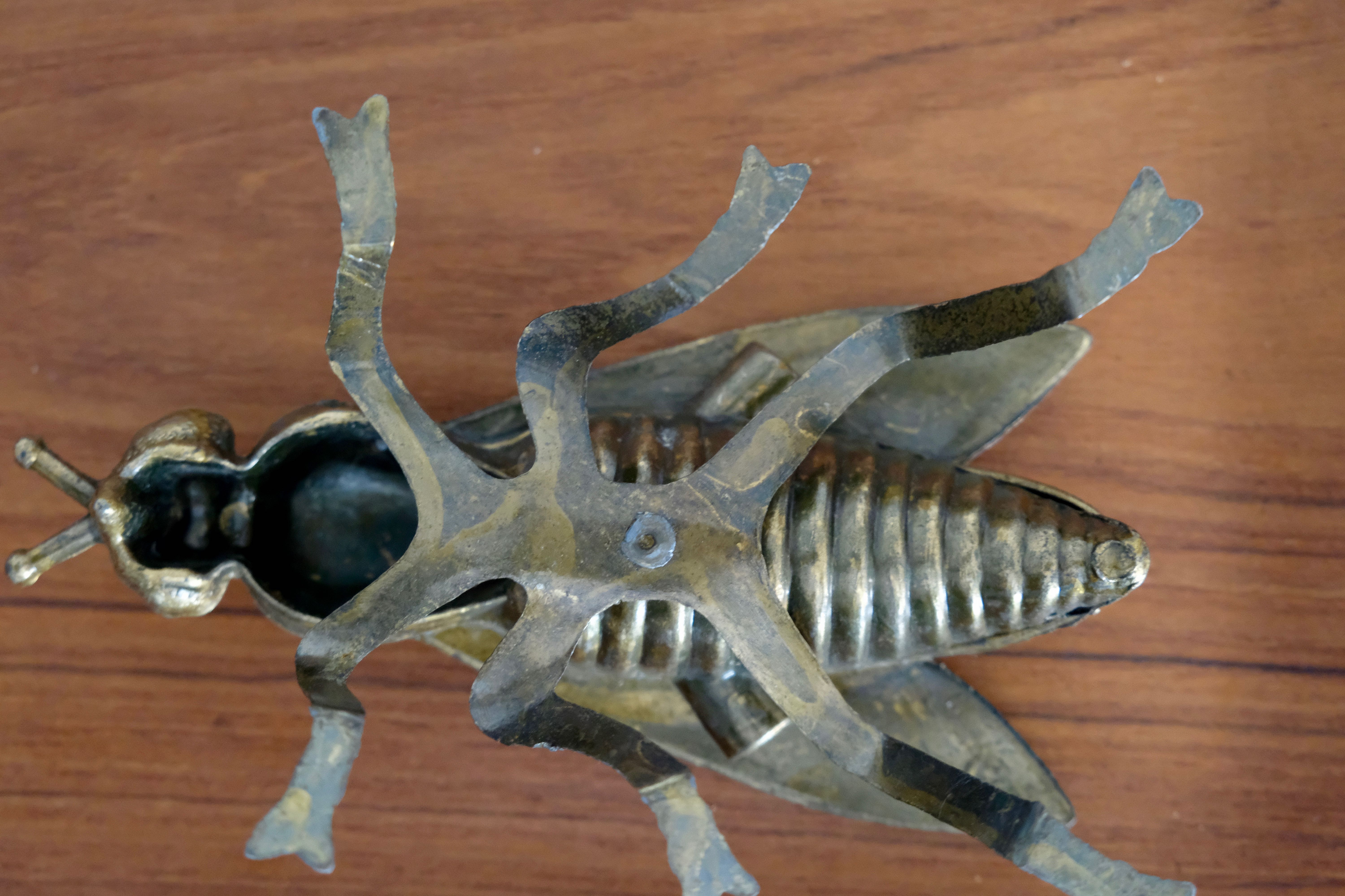 Vintage brass fly ashtray 1970