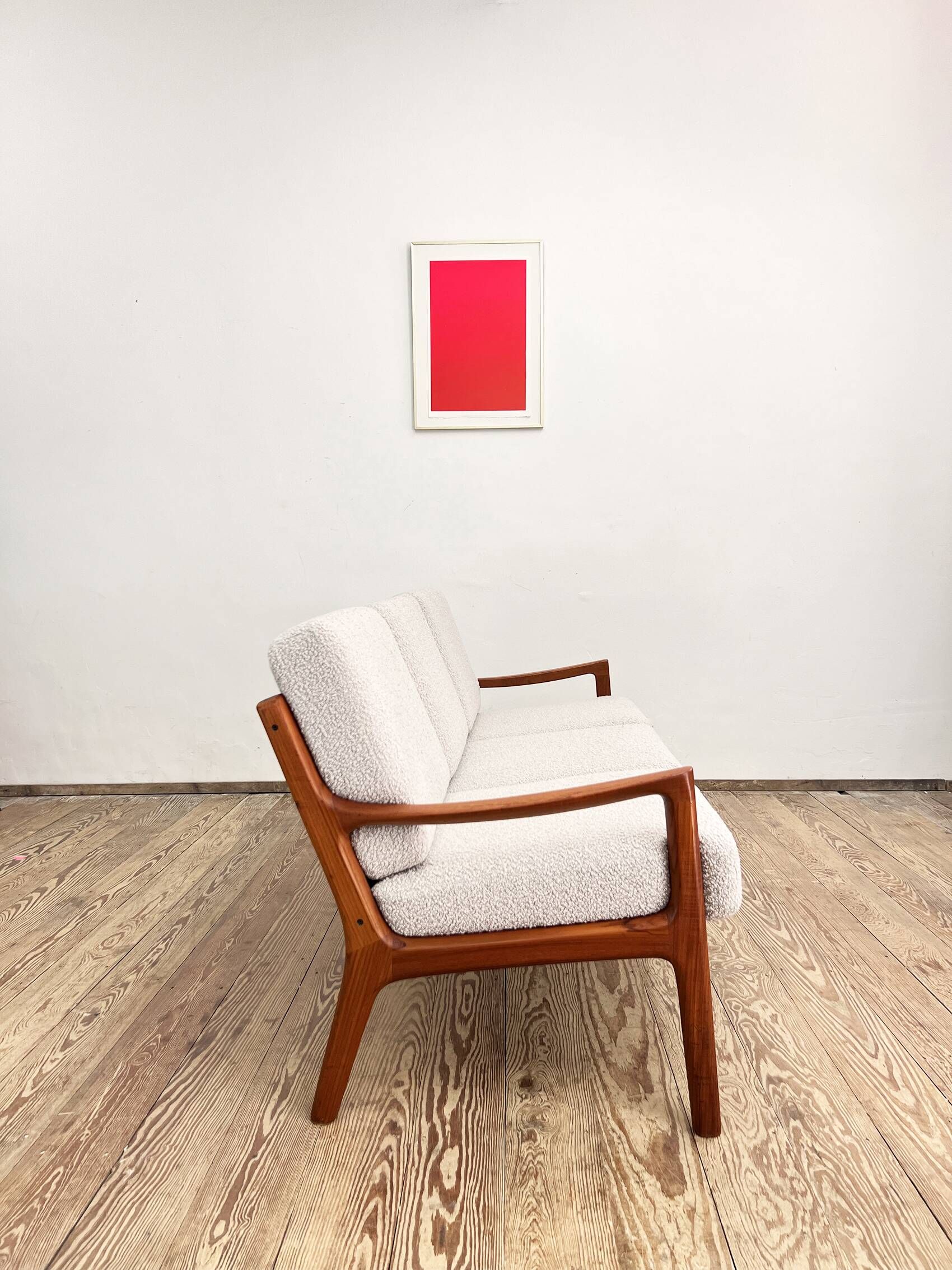 Mid Century Modern 3-Seat Sofa, Ole Wanscher for France & Son, Senator Teak, Danish Design Couch